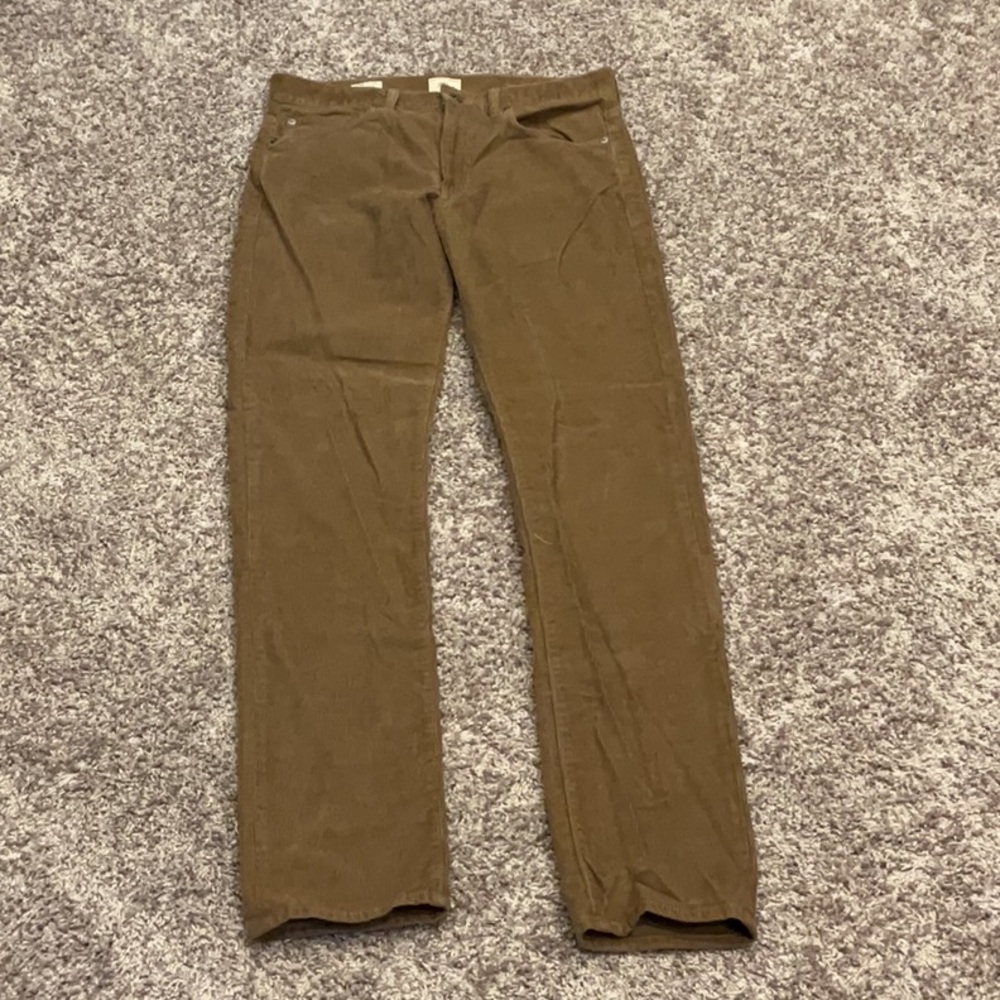 J. Crew Brown Corduroy Pants Straight Leg Casual, Size 30 x 34